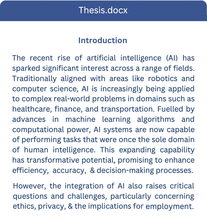 Student working on dissertation